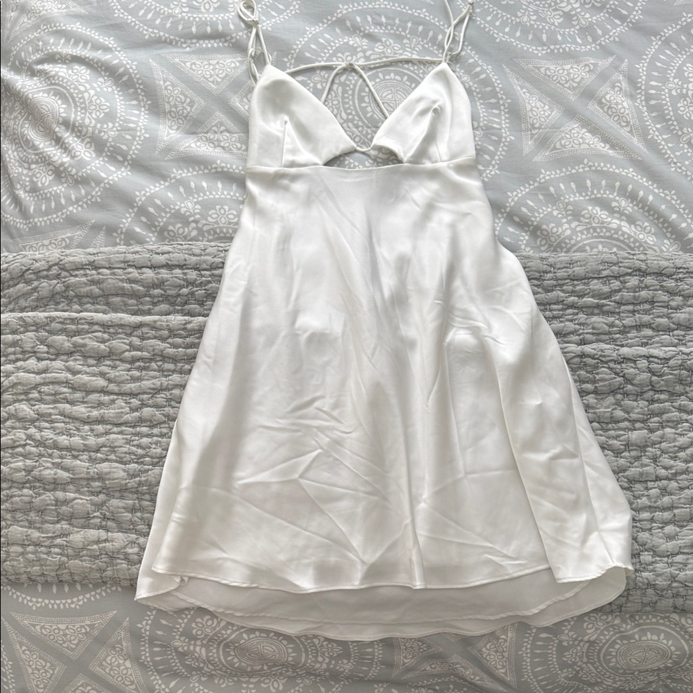 Zara White Satin Dress